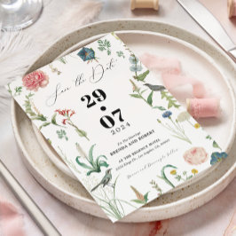 Geheimgarten-Wildblumen Save the Date Einladung