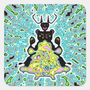 Geheimliche Anatomie eines Raumhamsters v2-1 Quadratischer Aufkleber