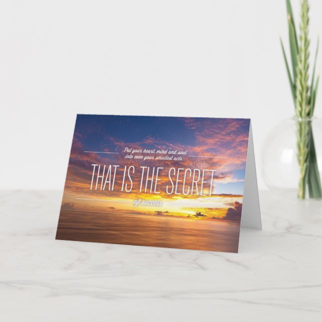 Geheimnis des Erfolgs - motivierend Zitat Karte (Vorderseite)