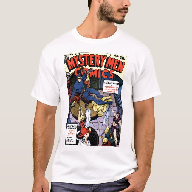 Geheimnis-Mann-Comicen T-Shirt (Vorderseite)