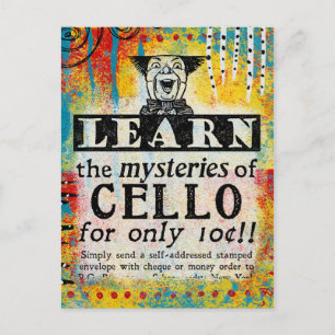 Geheimnisse der Cello-Postkarte - Lustige Vintage- Postkarte
