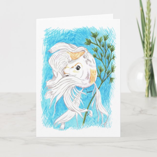 Geheimnistuerische/Koi leere Karte (Vorderseite)