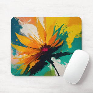 Geheimnisvolle Blüte – Ein Tanz aus Farbe und Bewe Mousepad