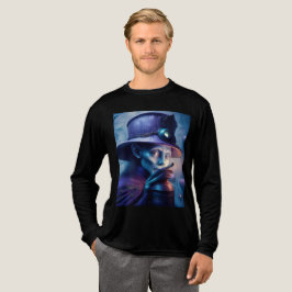 Geheimnisvolle Dame zeigt mit dem Finger auf dich Tri-Blend Shirt