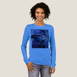 Geheimnisvolle Dame zeigt mit dem Finger auf dich Tri-Blend Shirt