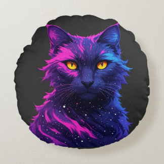 Geheimnisvolle Katze Rundes Kissen