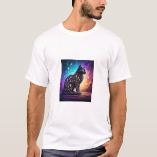 Geheimnisvolle schwarze Katze mit Diamanten T-Shirt