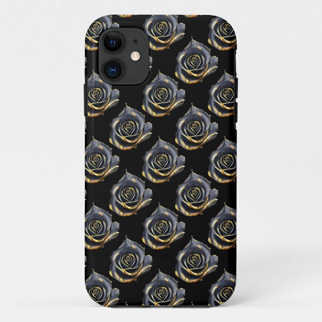 Geheimnisvolle schwarze Rose Case-Mate iPhone Hülle (Rückseite)