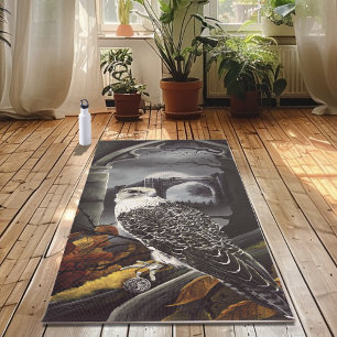Geheimnisvoller Herbstlicher Gotischer Falke Mondb Yogamatte