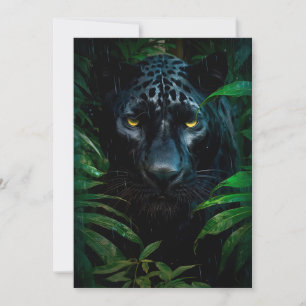 Geheimnisvoller Schwarzer Panther Dschungel Wildti Karte