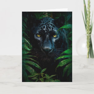 Geheimnisvoller Schwarzer Panther Dschungel Wildti Karte