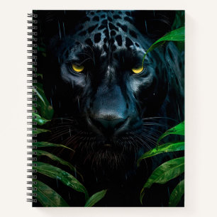 Geheimnisvoller Schwarzer Panther Dschungel Wildti Notizbuch