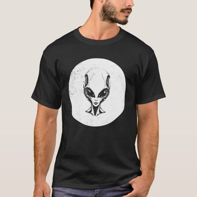 Geheimnisvolles Alien Head Design T-Shirt (Vorderseite)