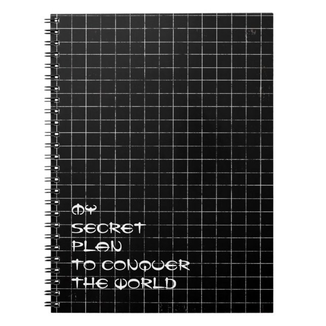 Geheimplan zur Eroberung des World Grid-Notebooks Notizblock (Vorderseite)