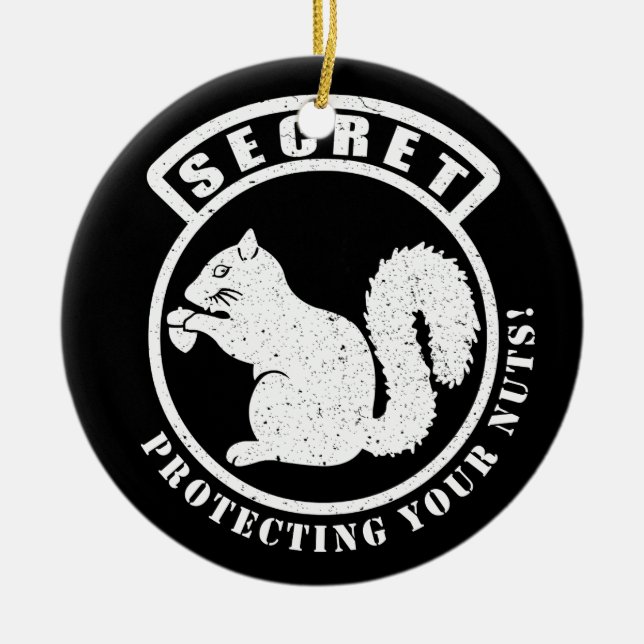 Geheimquirrel-Patch schützt Ihre Nüsse Keramik Ornament (Vorne)
