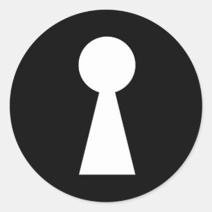 Geheimzeichen für Schlüsselloch Runder Aufkleber