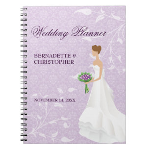 Gehen der Gang-lila Hochzeits-Planer Notizblock