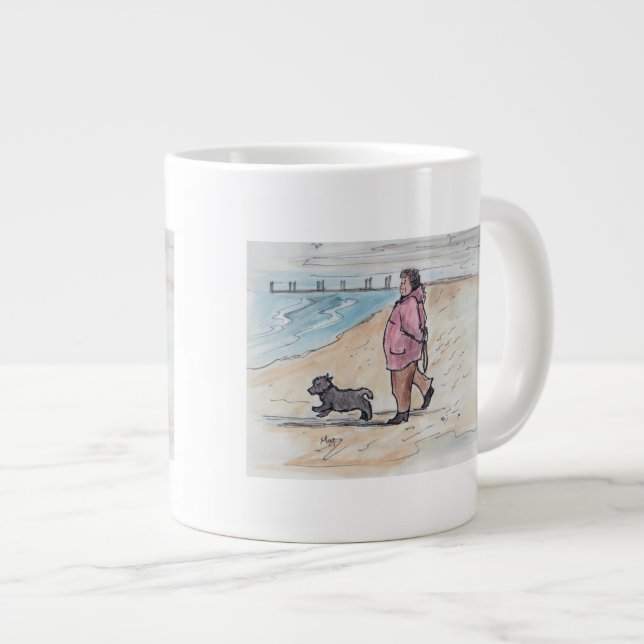 Gehen der Hund - 03 Jumbo-Tasse (Vorderseite Rechts)