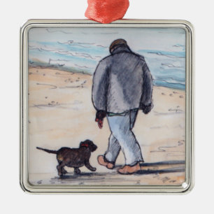 Gehen der Hund - 05 Silbernes Ornament