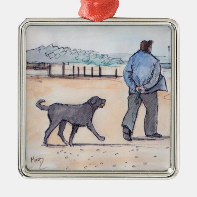 gehen der Hund - 07 Silbernes Ornament (Vorne)