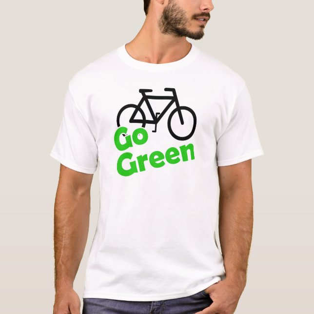 gehen Fahrrad grünes T-Shirt (Vorderseite)