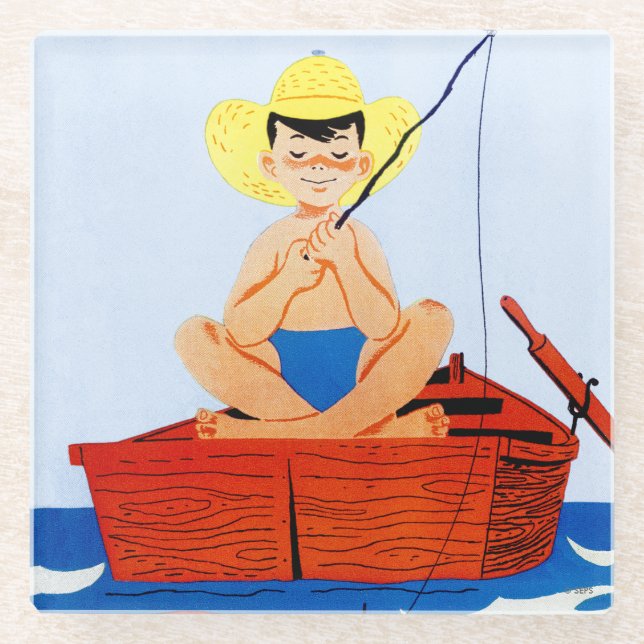 Gehen Fische Glasuntersetzer (Vorderseite)