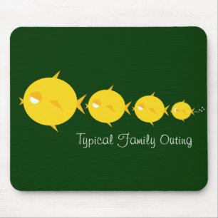 Gehen Fish_Bubbles der Blowfish_Family Ausflug Mousepad