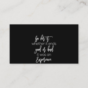 gehen für sie, wo es endet gut oder schlecht war e visitenkarte