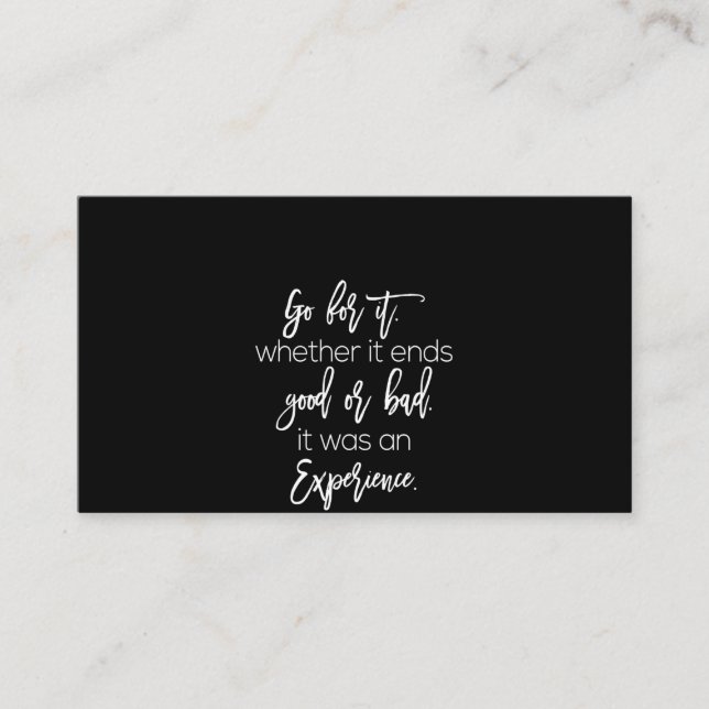 gehen für sie, wo es endet gut oder schlecht war e visitenkarte (Vorderseite)