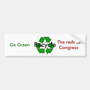 Gehen Grün - recyceln Sie die Rottöne im Kongre Autoaufkleber