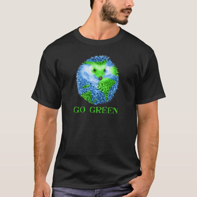 Gehen Hedgie grünes T-Shirt (Vorderseite)