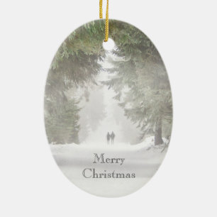 Gehen in den Schnee Keramik Ornament