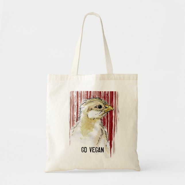 GEHEN Küken-Barcode-Tasche VEGANE Tragetasche (Vorne)