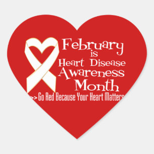 Gehen Rot für Herz-Krankheits-Bewusstseins-Monat Herz-Aufkleber