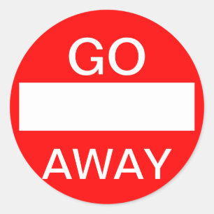 GEHEN SIE AB. Geben Sie nicht ein. Schild Runder Aufkleber