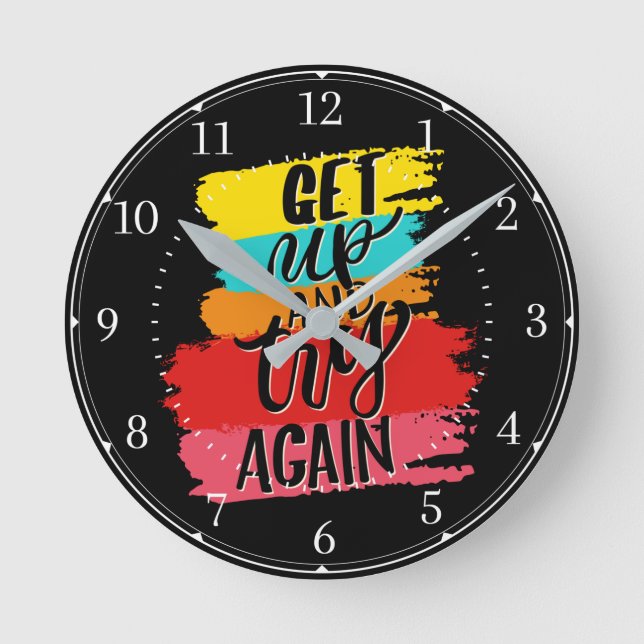 Gehen Sie auf und versuchen Sie es noch einmal mot Runde Wanduhr (Vorderseite)