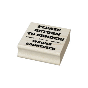 "GEHEN SIE BITTE ZUM ABSENDER!" ZURÜCK "FALSCHER GUMMISTEMPEL
