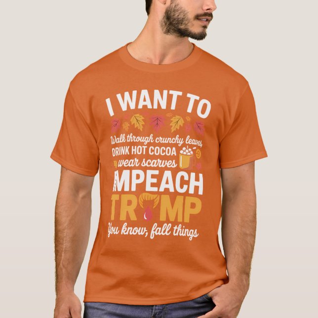 Gehen Sie durch knusprige Blätter DRINK HOT COCOA  T-Shirt (Vorderseite)