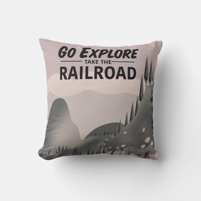 Gehen Sie Erkundung nehmen Sie die Eisenbahn Kissen (Vorderseite)