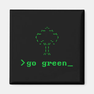 Gehen Sie Grün Ascii Perfekt für den Tag der Erde Magnet