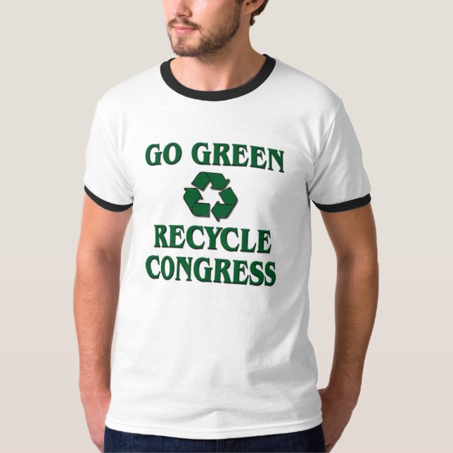 Gehen Sie grün - recyceln Sie Kongreß T-Shirt (Vorderseite)