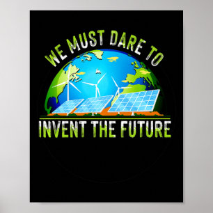 Gehen Sie Grüne Erde Tag Erneuerbare Energie Sonne Poster