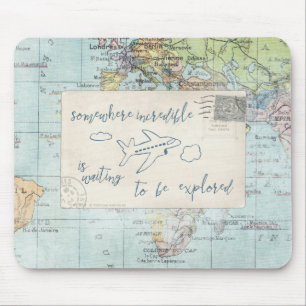 Gehen Sie hinaus und erforschen Sie Zitat und Mousepad