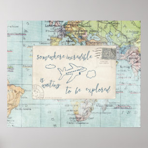 Gehen Sie hinaus und erforschen Sie Zitat und Poster