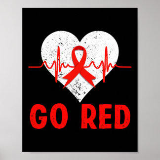 Gehen Sie im Februar Rot Blutkrebs-Bewusstsein Ges Poster