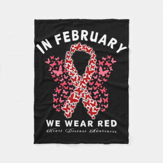 Gehen Sie im Februar Rot für das Bewusstsein für H Fleecedecke