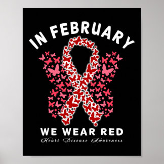 Gehen Sie im Februar Rot für das Gesundheitsbewuss Poster