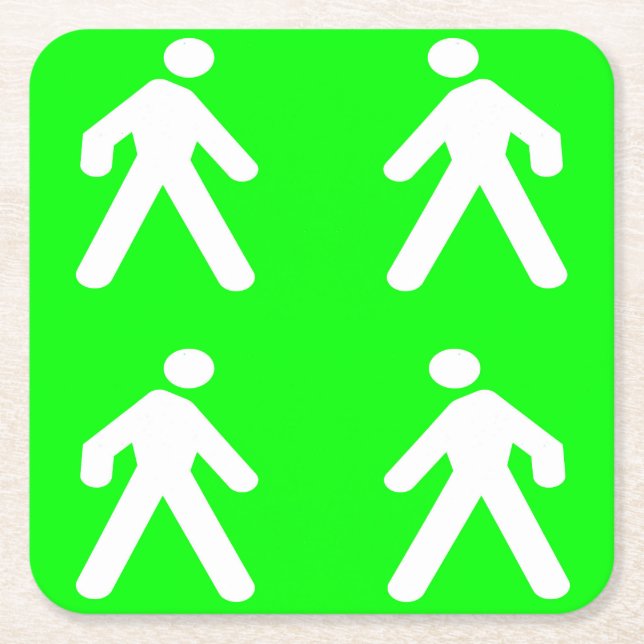 Gehen Sie im Grünen Rechteckiger Pappuntersetzer (Vorderseite)