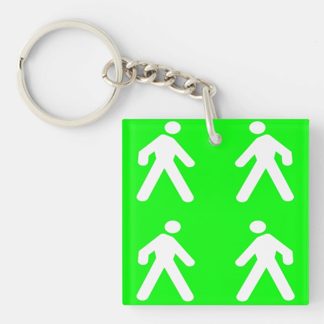 Gehen Sie im Grünen Schlüsselanhänger (Vorderseite)