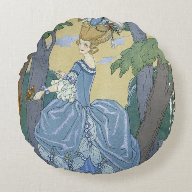 Gehen Sie in den Wald, Illustration für 'Partys Rundes Kissen (Vorderseite)